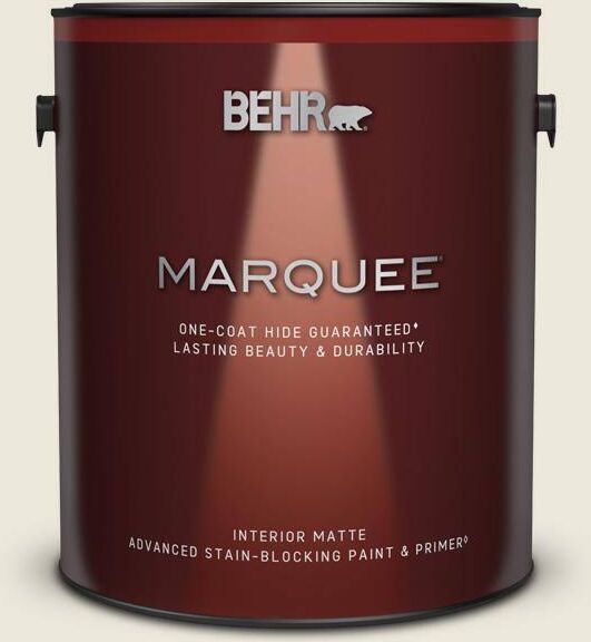 BEHR MARQUEE 1 gal. #BXC-32 Picket Fence White Matte Interior Paint & Primer