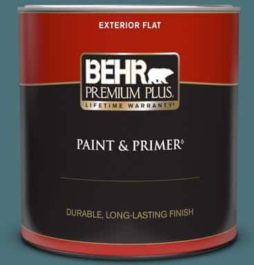 BEHR PREMIUM PLUS 1 qt. #S450-6 Tornado Season Flat Exterior Paint & Primer