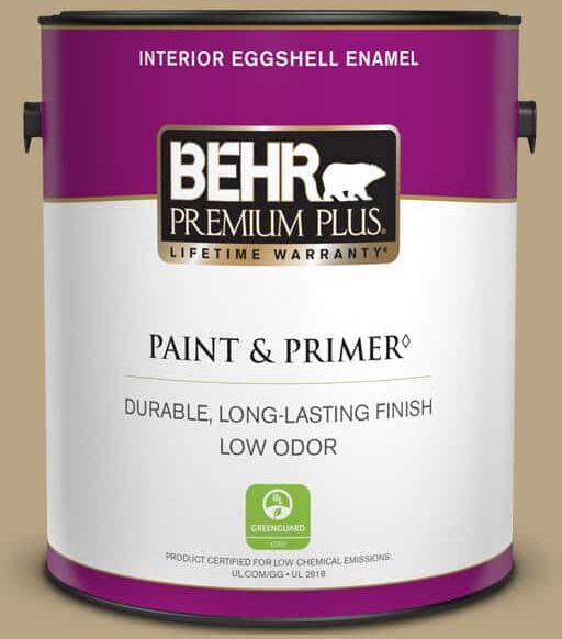 BEHR PREMIUM PLUS 1 gal. Home Decorators Collection #HDC-CT-07 Country Cork Eggshell Enamel Low Odor Interior Paint & Primer