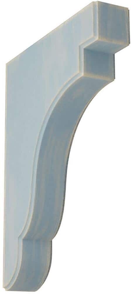 Ekena Millwork 1-3/4 in. x 11 in. x 8-1/2 in. Driftwood Blue Bedford Wood Vintage Decor Bracket