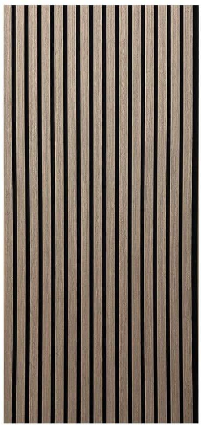 Ejoy 94.5 in. x 24 in x 0.8 in. Acoustic Vinyl Wall Siding with Real Wood Veneer in Grey WalnutColor (Set of 1 piece)