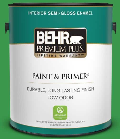 BEHR PREMIUM PLUS 1 gal. #450B-6 Formal Garden Semi-Gloss Enamel Low Odor Interior Paint & Primer