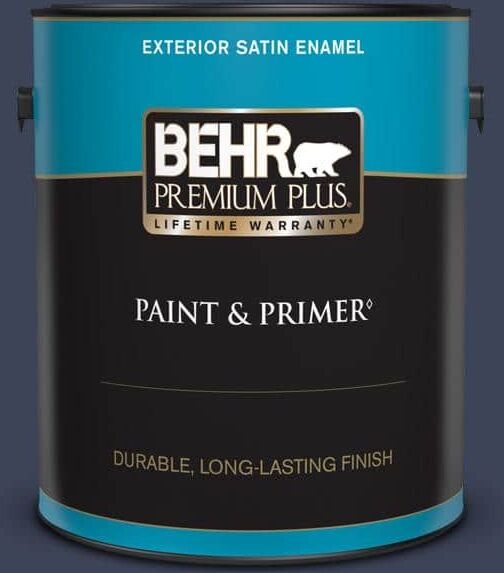 BEHR PREMIUM PLUS 1 gal. #600F-7 Soulful Music Satin Enamel Exterior Paint & Primer