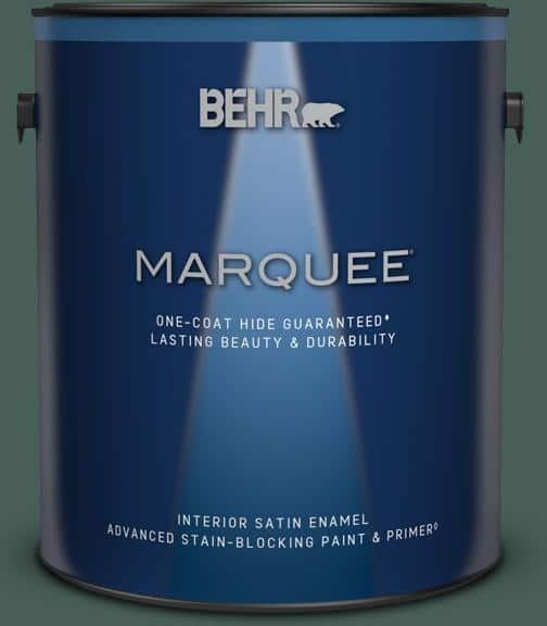 BEHR MARQUEE 1 gal. #M440-7 Rainforest One-Coat Hide Satin Enamel Interior Paint & Primer