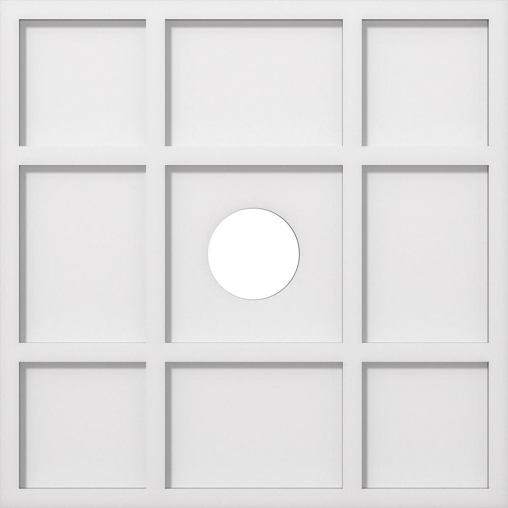 Ekena Millwork 1 in. P X 7-1/2 in. C X 22 in. OD X 4 in. ID Rubik Architectural Grade PVC Contemporary Ceiling Medallion