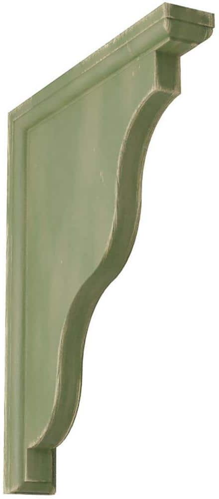 Ekena Millwork 1-1/2 in. x 11 in. x 9 in. Restoration Green Hamilton Traditional Wood Vintage Decor Bracket