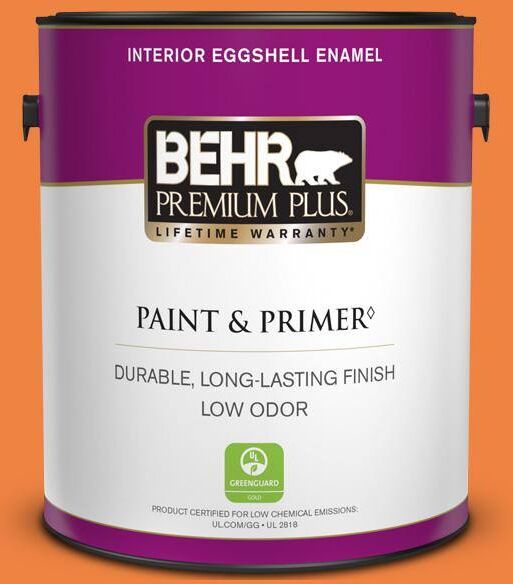 BEHR PREMIUM PLUS 1 gal. #P220-7 Construction Zone Eggshell Enamel Low Odor Interior Paint & Primer