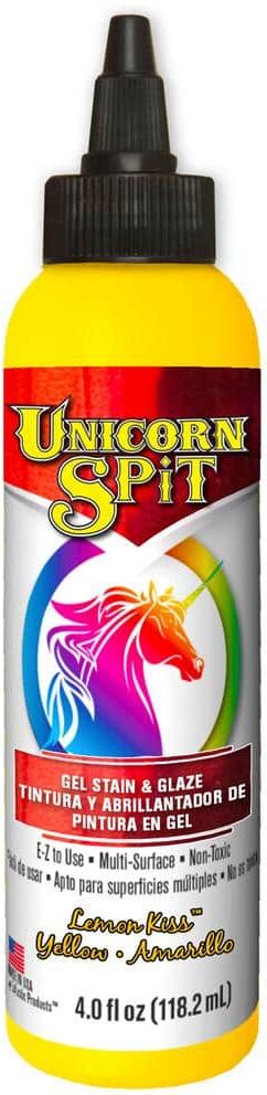 Unicorn SPiT 4 fl. oz. Lemon Kiss Yellow Gel Stain and Glaze Bottle (Case of 6)