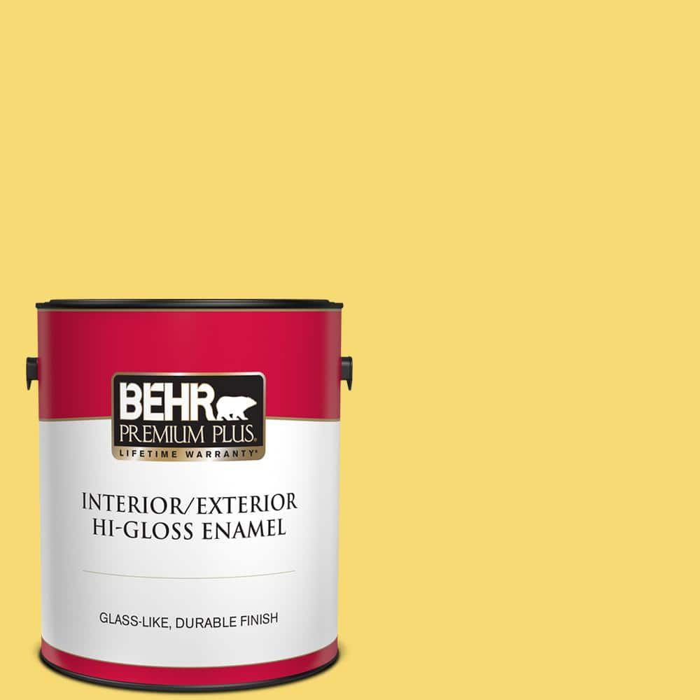 BEHR PREMIUM PLUS 1 gal. #P310-5 Solar Energy Hi-Gloss Enamel Interior/Exterior Paint