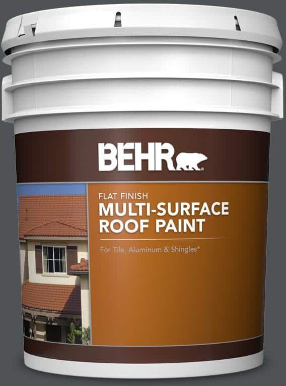 BEHR 5 gal. #PPU25-01 Carbon Copy Flat Multi-Surface Exterior Roof Paint