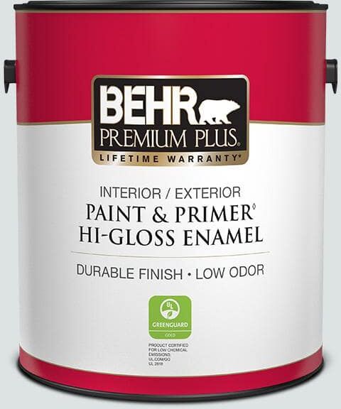 BEHR PREMIUM PLUS 1 gal. #MQ3-27 Etched Glass Hi-Gloss Enamel Interior/Exterior Paint & Primer