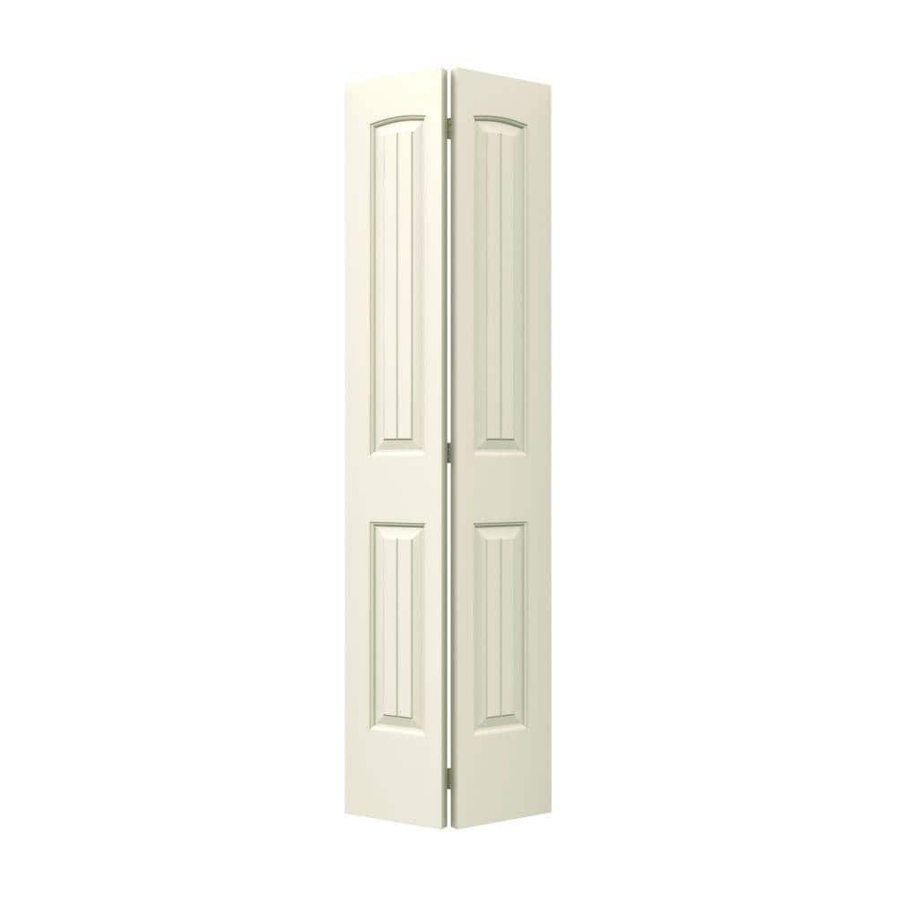 JELD-WEN 30 in. x 80 in. Santa Fe Vanilla Painted Smooth Molded Composite Closet Bi-fold Door
