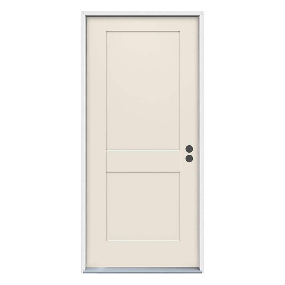 JELD-WEN 36 in. x 80 in. 2-Panel Craftsman Primed Steel Prehung Left-Hand Inswing Front Door