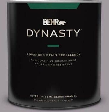 BEHR DYNASTY 1 qt. #N570-3 Art Nouveau Glass One-Coat Hide Semi-Gloss Enamel Interior Stain-Blocking Paint and Primer