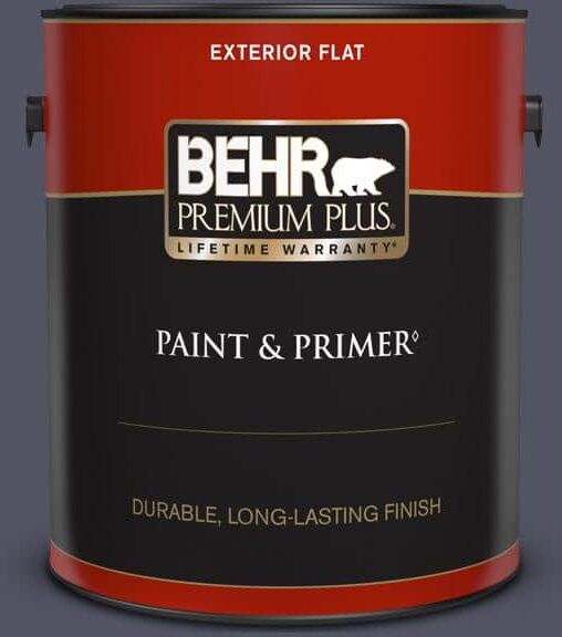 BEHR PREMIUM PLUS 1 gal. #630F-7 Black Orchid Flat Exterior Paint & Primer