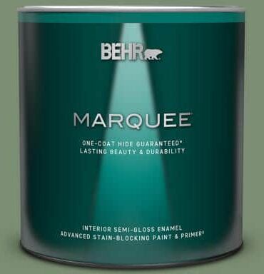 BEHR MARQUEE 1 qt. #PPU11-02 Shallot Bulb Semi-Gloss Enamel Interior Paint & Primer