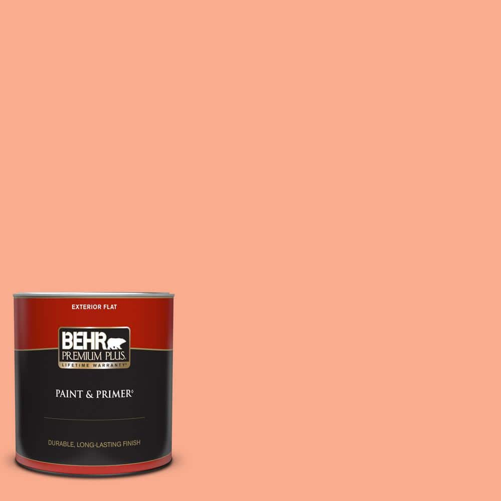 BEHR PREMIUM PLUS 1 qt. #210B-4 Sunset Strip Flat Exterior Paint & Primer