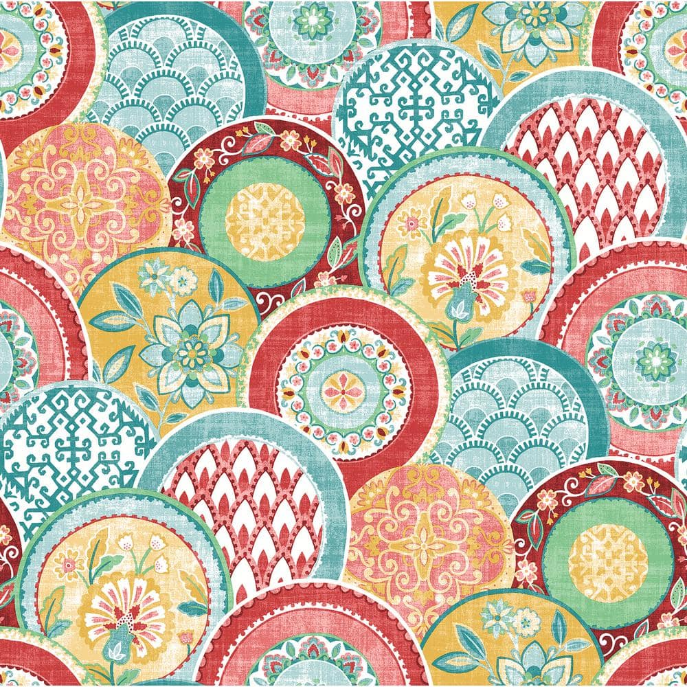 A-Street Prints Laguna Coral Plate Paper Strippable Wallpaper (Covers 56.4 sq. ft.)