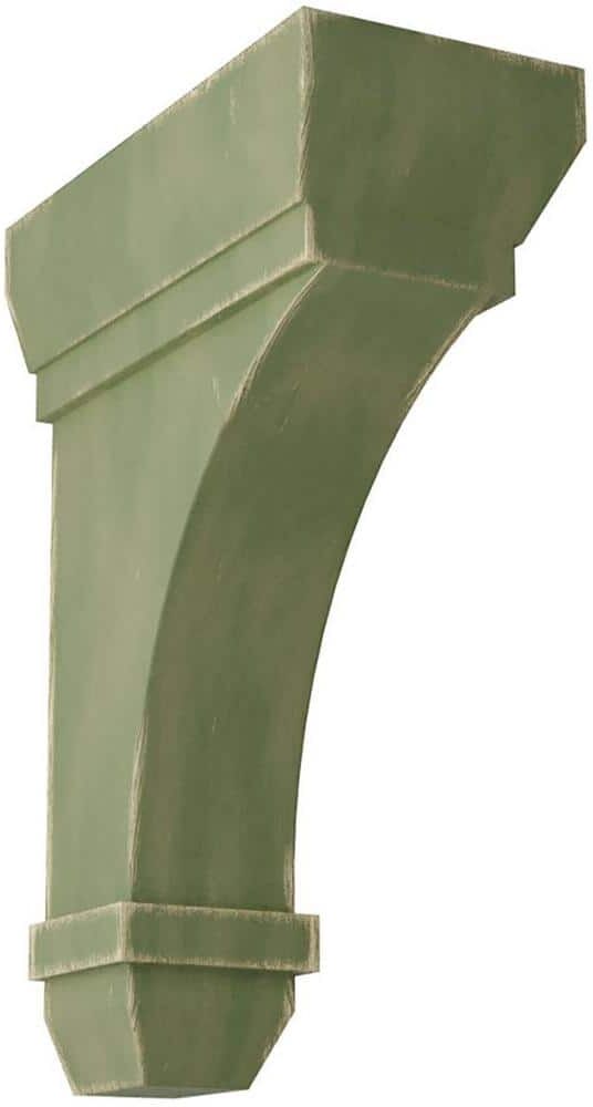 Ekena Millwork 2-1/4 in. x 7 in. x 5 in. Restoration Green Stockport Wood Vintage Decor Bracket