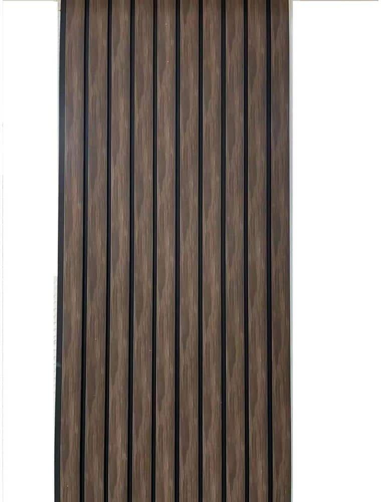 Ejoy 94.5 in. x 4.8 in. x 0.5 in. Acoustic Vinyl Wall Cladding Siding Board in Walnut Color (Set of 6-Piece)