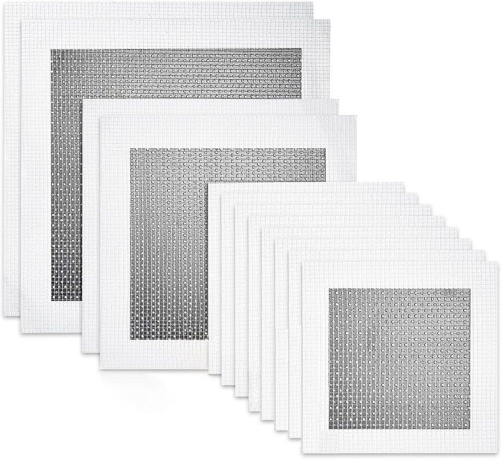 Wellco 4/6/8 in. Self-Adhesive Aluminum Wall Repair Patch Kit Drywall Repair Tools Dry Wall Hole Quick Repair（12 pack）