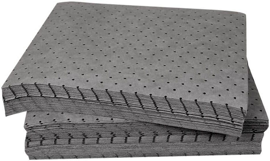 Wellco 13 in. x 10 in. x 0.1 in. Gray Light Weight Industrial Oil Absorbent Mat Polypropylene Garage Flooring (100-pack)