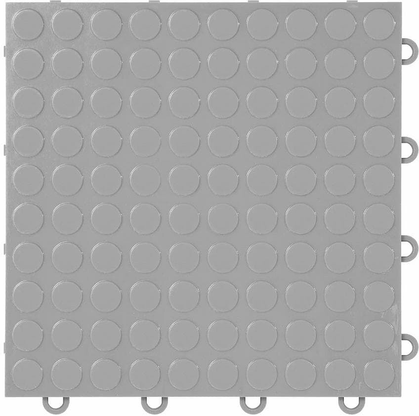 IncStores FlooringInc Silver Coin 12 in. W x 12 in. L x 3/8 in. T Polypropylene Garage Flooring Tiles (16 Tiles/16 sq. ft.)