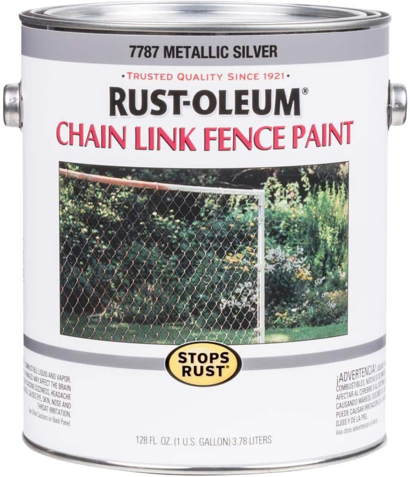 Rust-Oleum Stops Rust 1 gal. Metallic Silver Oil-Based Chain Link Fence Paint (2-Pack)