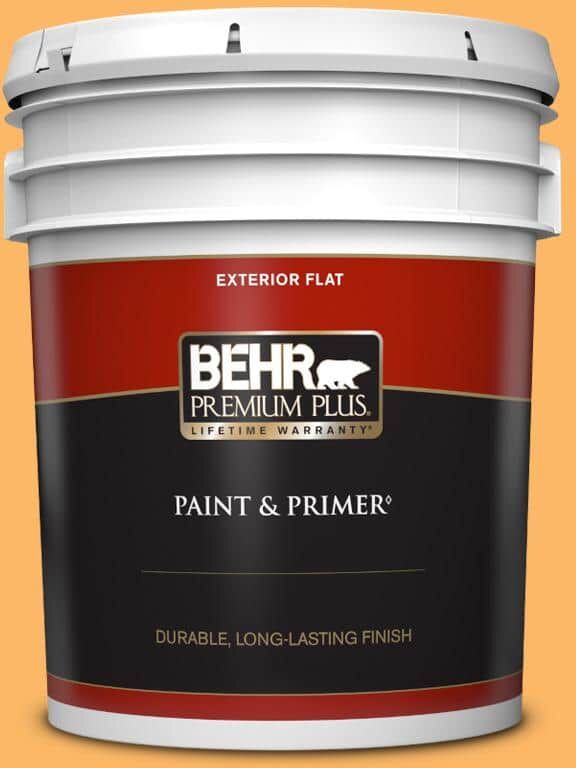 BEHR PREMIUM PLUS 5 gal. Home Decorators Collection #HDC-SM14-11 Yellow Polka Dot Flat Exterior Paint & Primer