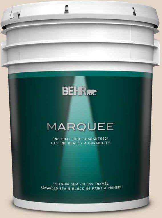 BEHR MARQUEE 5 gal. #N300-2 Canvas Luggage Semi-Gloss Enamel Interior Paint & Primer