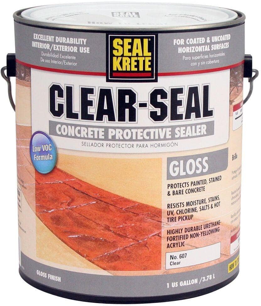 Seal-Krete Clear-Seal 1 Gal. Gloss Clear Low VOC Water-Based Interior/Exterior Concrete Protective Sealer