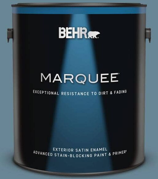 BEHR MARQUEE 1 gal. #MQ5-60 South Pacific Satin Enamel Exterior Paint & Primer