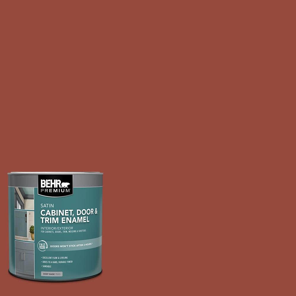 BEHR PREMIUM 1 qt. #MQ1-24 Smokin Hot Satin Enamel Interior/Exterior Cabinet, Door & Trim Paint