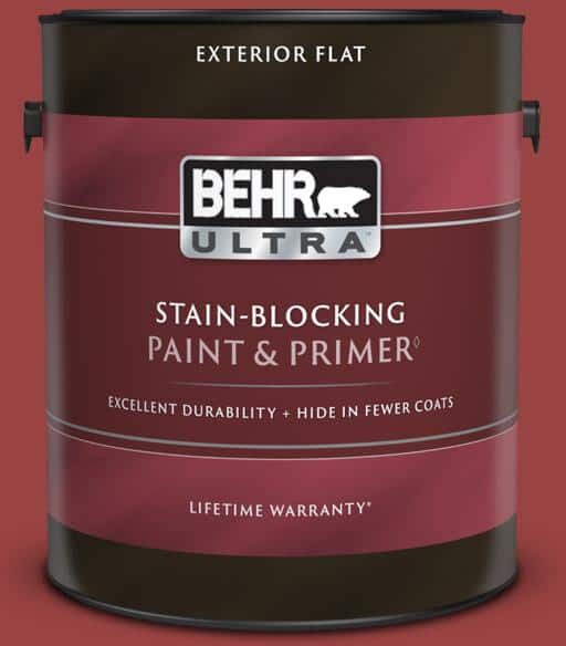 BEHR ULTRA 1 gal. #MQ1-10 Red My Mind Flat Exterior Paint & Primer