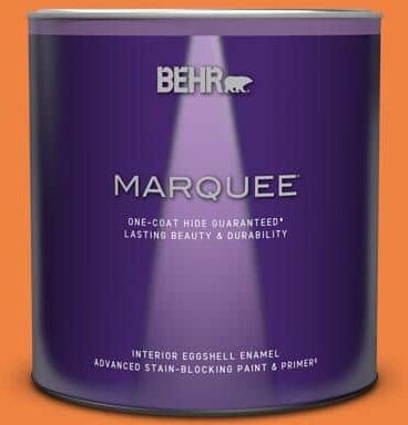 BEHR MARQUEE 1 qt. #P220-7 Construction Zone Eggshell Enamel Interior Paint & Primer