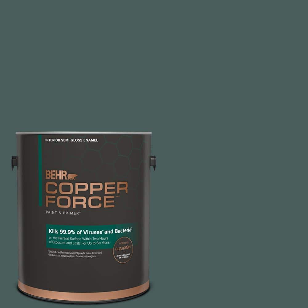 COPPER FORCE 1 gal. #N430-7 Silken Pine Semi-Gloss Enamel Virucidal and Antibacterial Interior Paint & Primer