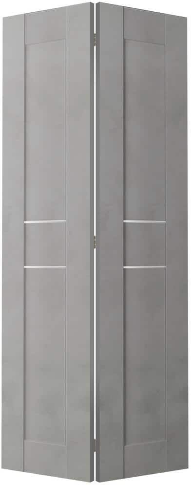 Belldinni Vona 07 2HN 36 in. x 79.375 in. Solid Core Composite Light Urban Finished Wood Bifold Door with Hardware