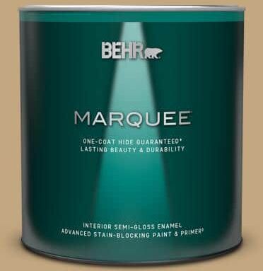 BEHR MARQUEE 1 qt. #N290-5 Pocket Watch One-Coat Hide Semi-Gloss Enamel Interior Paint & Primer