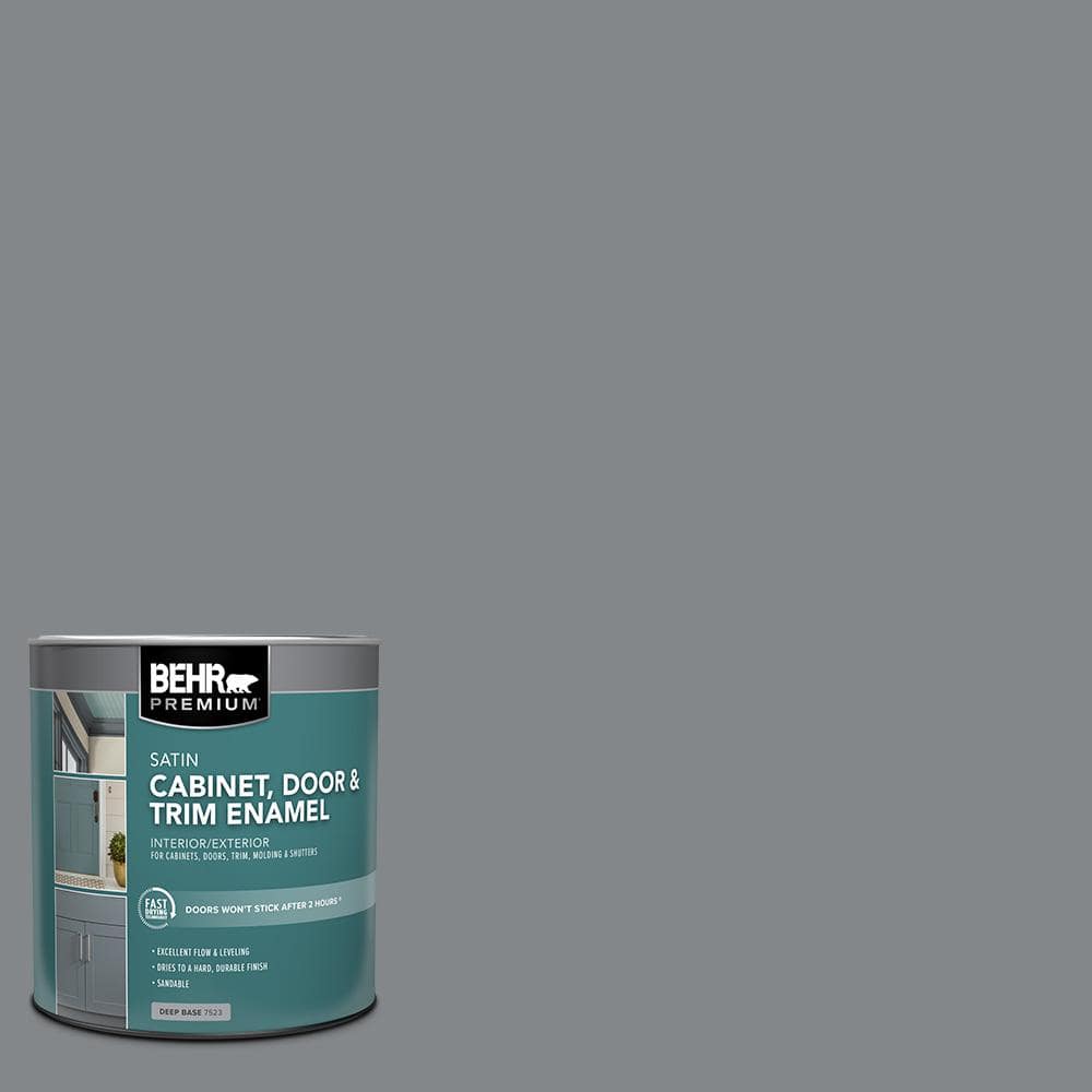 BEHR PREMIUM 1 qt. #N500-5 Magnetic Gray color Satin Enamel Interior/Exterior Cabinet, Door & Trim Paint
