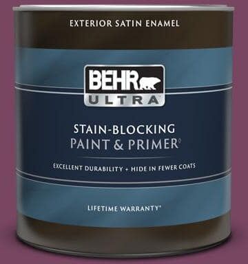 BEHR ULTRA 1 qt. #690B-7 Plum Jam Satin Enamel Exterior Paint & Primer