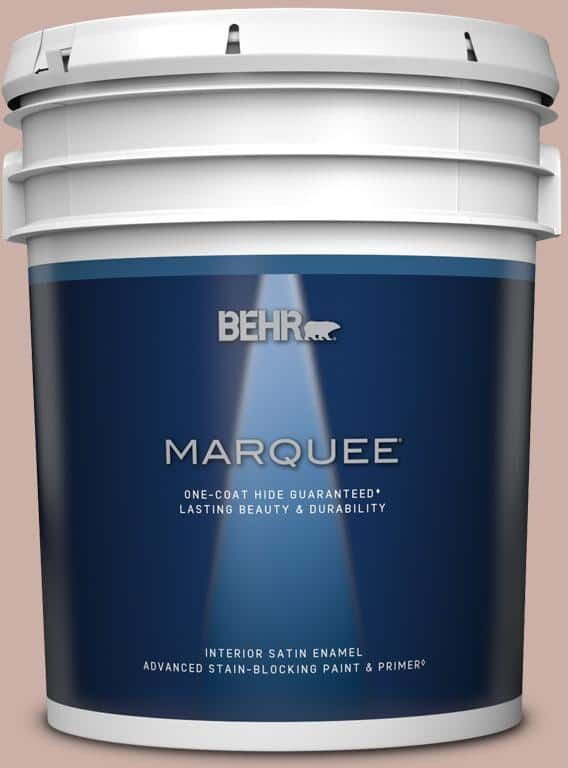 BEHR MARQUEE 5 gal. Home Decorators Collection #HDC-CT-07A Vintage Tea Rose One-Coat Hide Satin Enamel Interior Paint & Primer