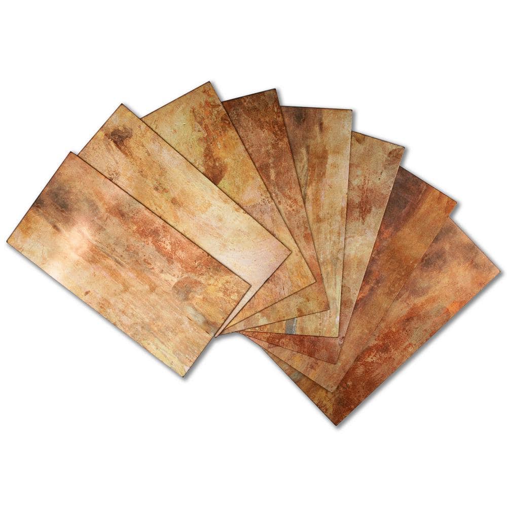Yipscazo Subway Collection Retro Copper 3 in. x 6 in. PVC Peel and Stick Tile (3.9 sq. ft./32-Sheets)