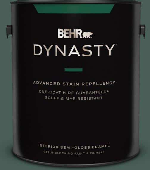 BEHR DYNASTY 1 gal. #M440-7 Rainforest One-Coat Hide Semi-Gloss Enamel Interior Stain-Blocking Paint & Primer