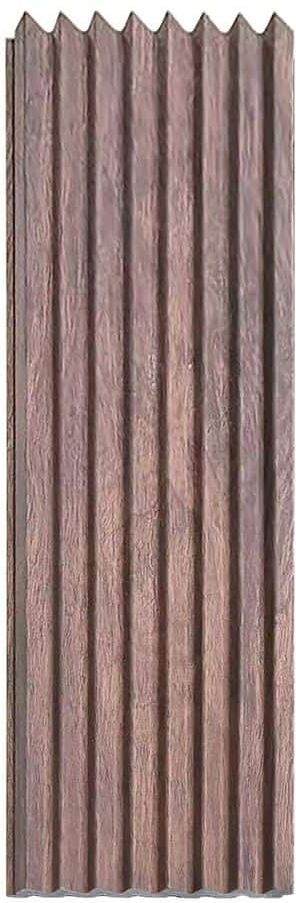 Ejoy 94.5 in. x 4.8 in. x 0.5 in. Acoustic Vinyl Wall Cladding Siding Board in Chestnut Brown Color (Set of 6-Piece)