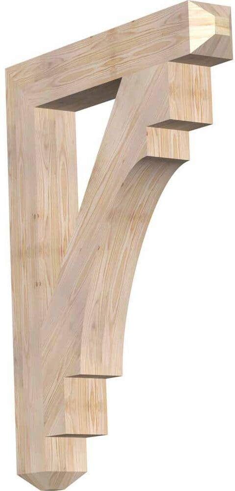 Ekena Millwork 5-1/2 in. x 48 in. x 36 in. Douglas Fir Merced Craftsman Smooth Bracket