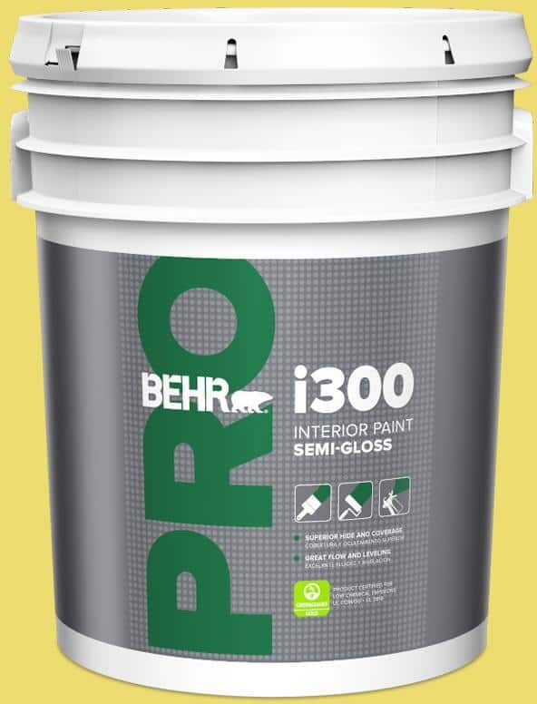 BEHR PRO 5 gal. #T15-15 Plastic Lime Semi-Gloss Interior Paint