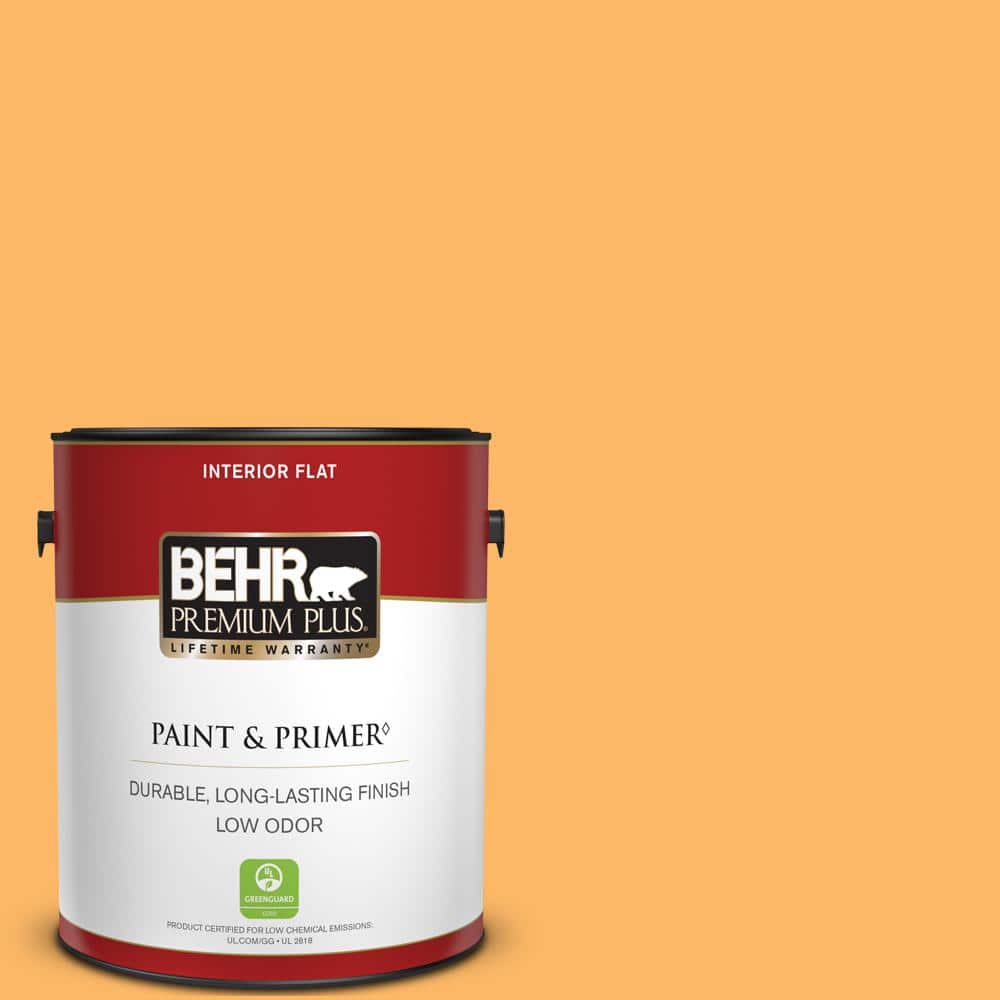 BEHR PREMIUM PLUS 1 gal. Home Decorators Collection #HDC-SM14-11 Yellow Polka Dot Flat Low Odor Interior Paint & Primer