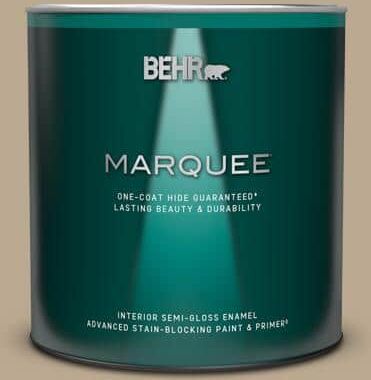 BEHR MARQUEE 1 qt. #N300-4 Open Canyon One-Coat Hide Semi-Gloss Enamel Interior Paint & Primer