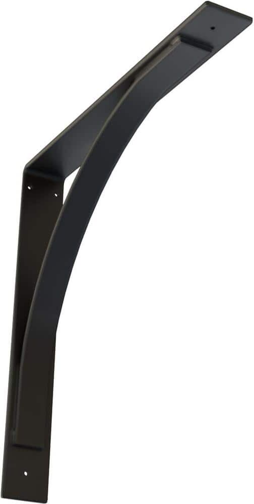 Ekena Millwork 3 in. W x 22 in. H x 22 in. D Powder Coated Black Morris Steel Bracket