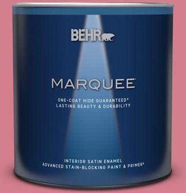 BEHR MARQUEE 1 qt. #P140-4 I Pink I Can Satin Enamel Interior Paint & Primer